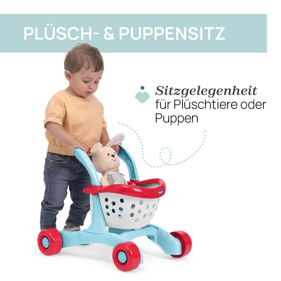 Chicco Lauflernwagen 2in1, Robust mit Rädern, Erste Schritte für Kinder, Rollenspiel Einkauf und For