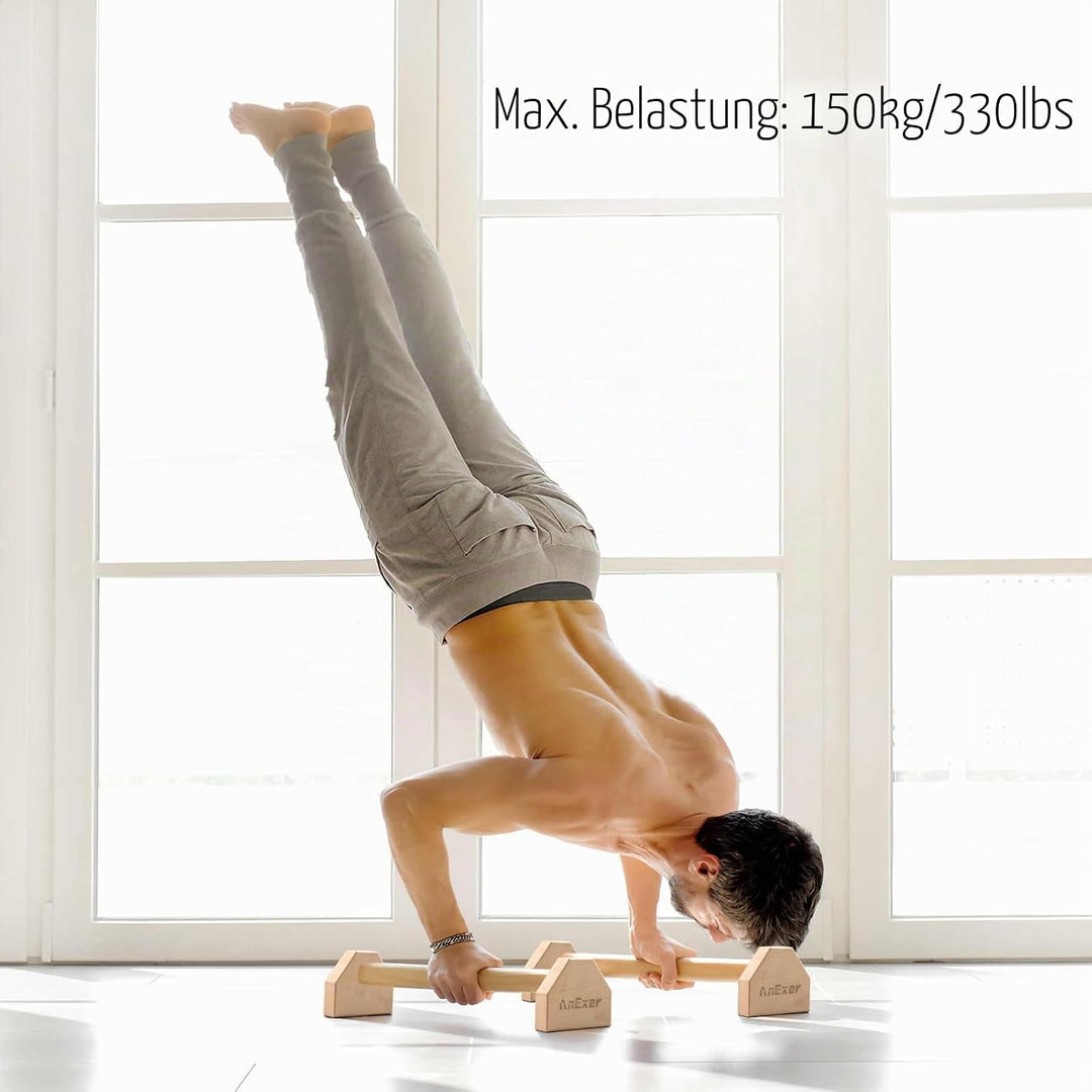 Liegestützgriffe Holz Parallettes Handstand Griffe für Calisthenics, Rutschfeste Push up Bars Joint-
