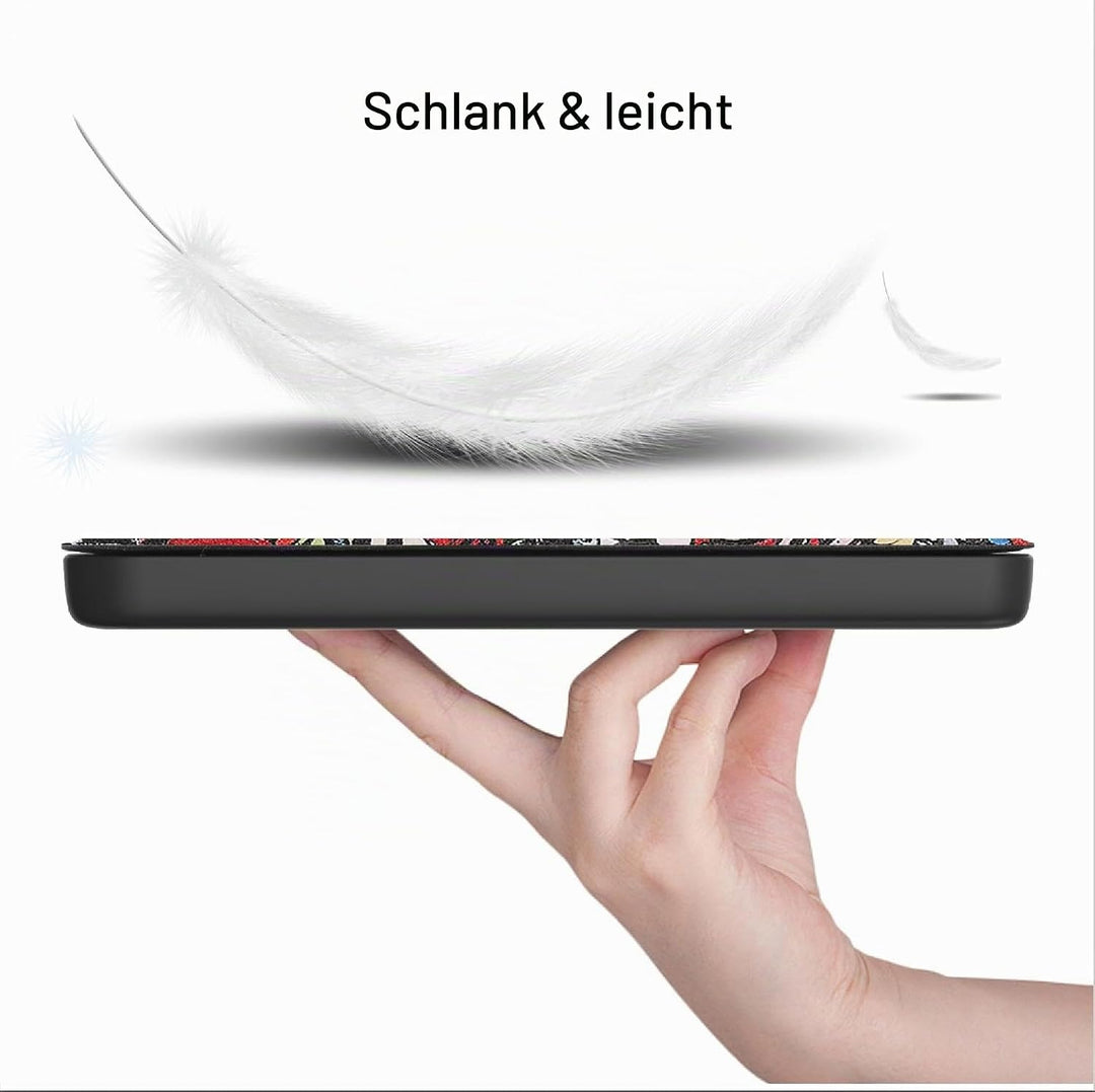 GIOPUEY Hülle Kompatibel mit Tolino Shine Color/Shine 5 2024, Flip Case, PU Leder + Weiches TPU Hüll
