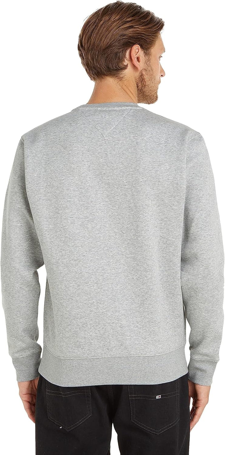 Tommy Jeans Herren Sweatshirt TJM Regular ohne Kapuze XXL Grau (Lt Grey Htr), XXL Grau (Lt Grey Htr)