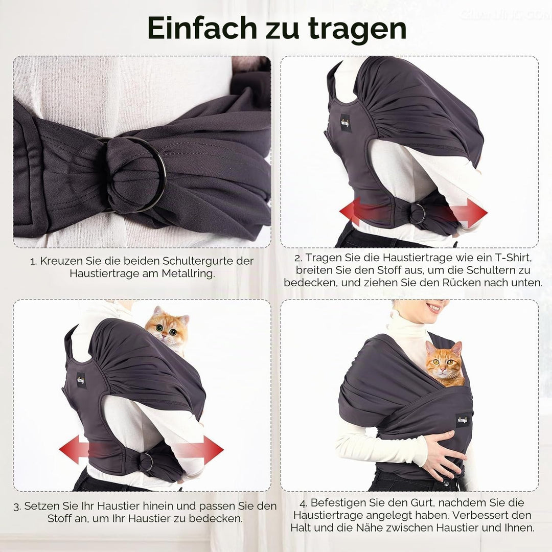 NATUYA Hundetragetasche, leichte freihändige Welpen-Tragetasche, Anti-Angst-Katzenschlinge, grössenv