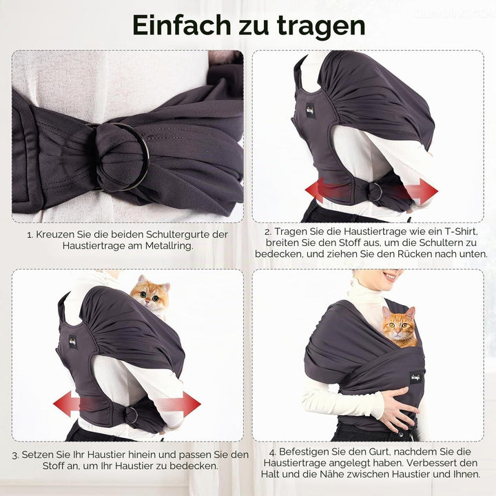 NATUYA Hundetragetasche, leichte freihändige Welpen-Tragetasche, Anti-Angst-Katzenschlinge, grössenv