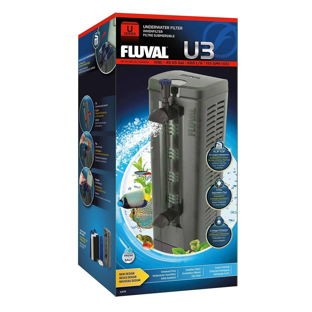 Fluval U3 Innenfilter, für Aquarien von 90 bis 150l, 6W