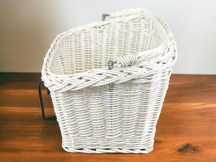 Wicker Basket for Bicycle - White, Bicycle Basket, Shopping Basket, Shopping Basket Kein Saum, Kein