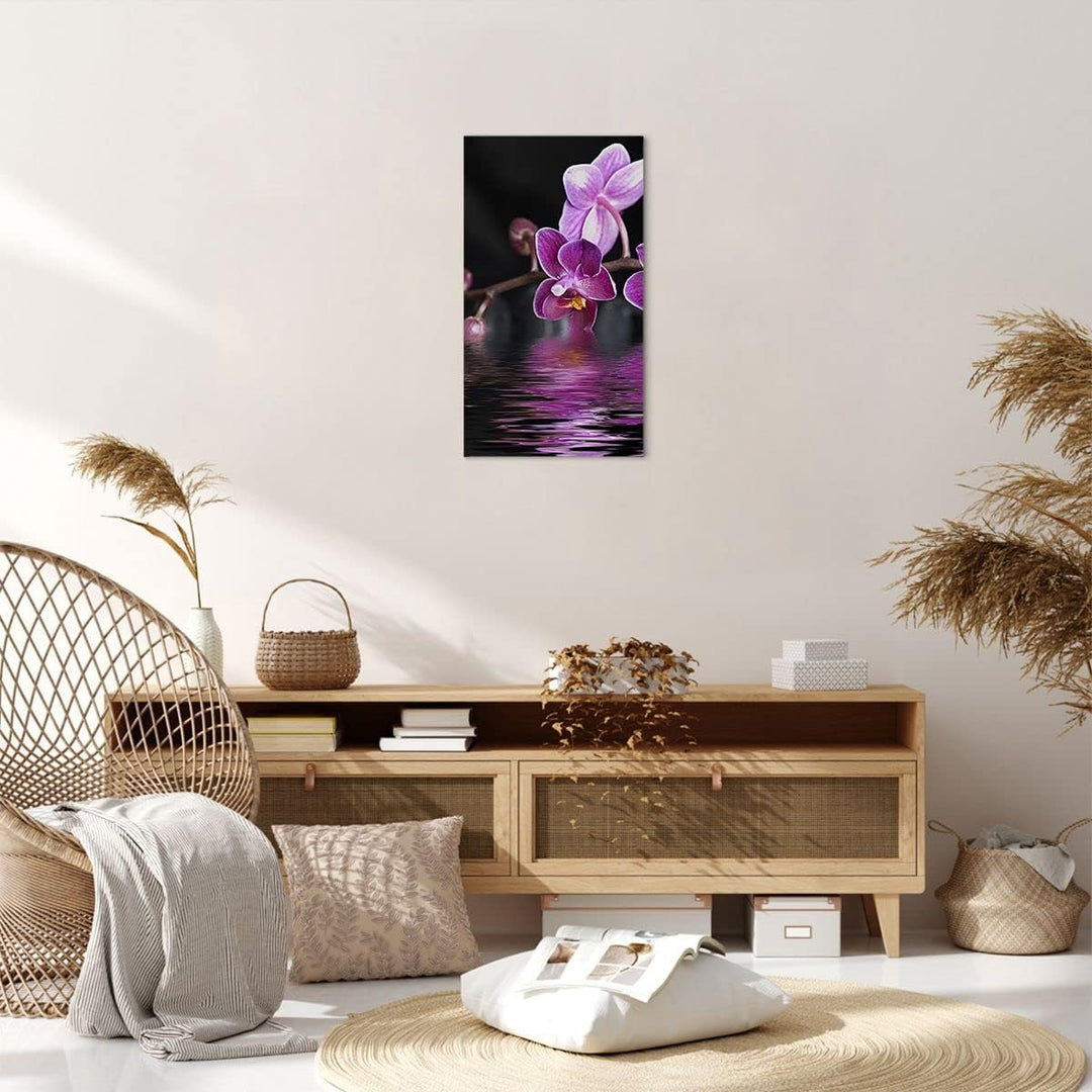 Bilder auf Leinwand Asien exotisch orchidee blume Leinwandbild mit Rahmen 45x80cm Wandbilder Dekorat