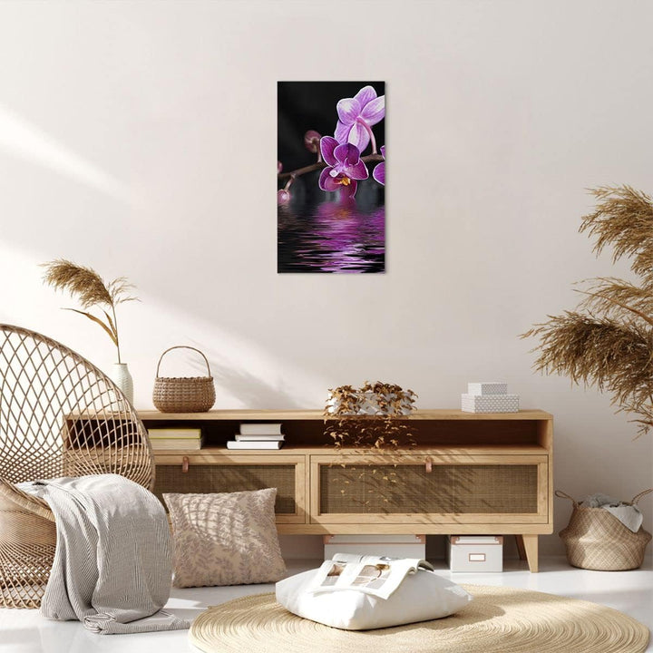 Bilder auf Leinwand Asien exotisch orchidee blume Leinwandbild mit Rahmen 45x80cm Wandbilder Dekorat