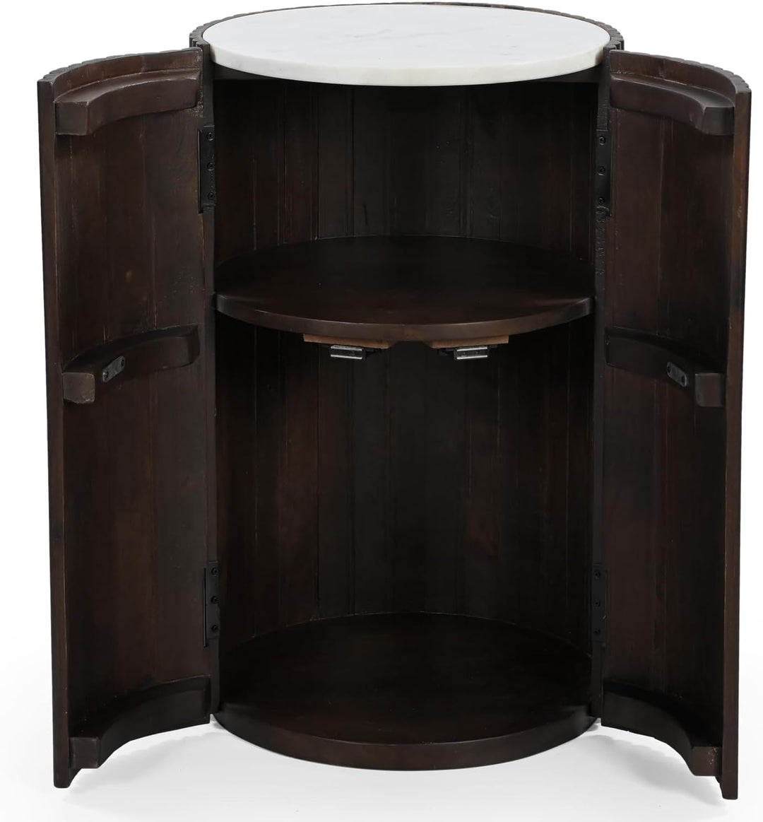 iAnanas Barschrank Premium Luxus Rustikales Weinregal aus Holz mit Marmorplatte dekorativer Weinstän