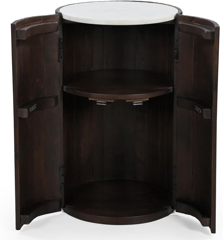 iAnanas Barschrank Premium Luxus Rustikales Weinregal aus Holz mit Marmorplatte dekorativer Weinstän