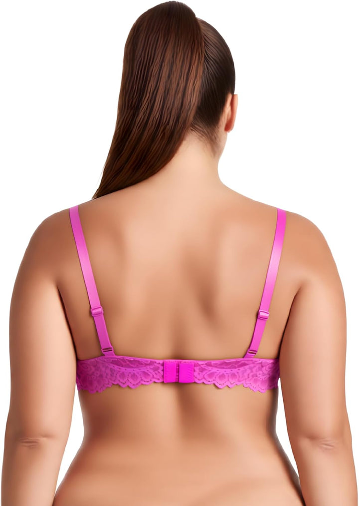 Curve Muse Damen Bügel Übergrösse Hochdrücken Fügen Sie 1 und eine halbe Tasse Spitzen-BHS hinzu 70C