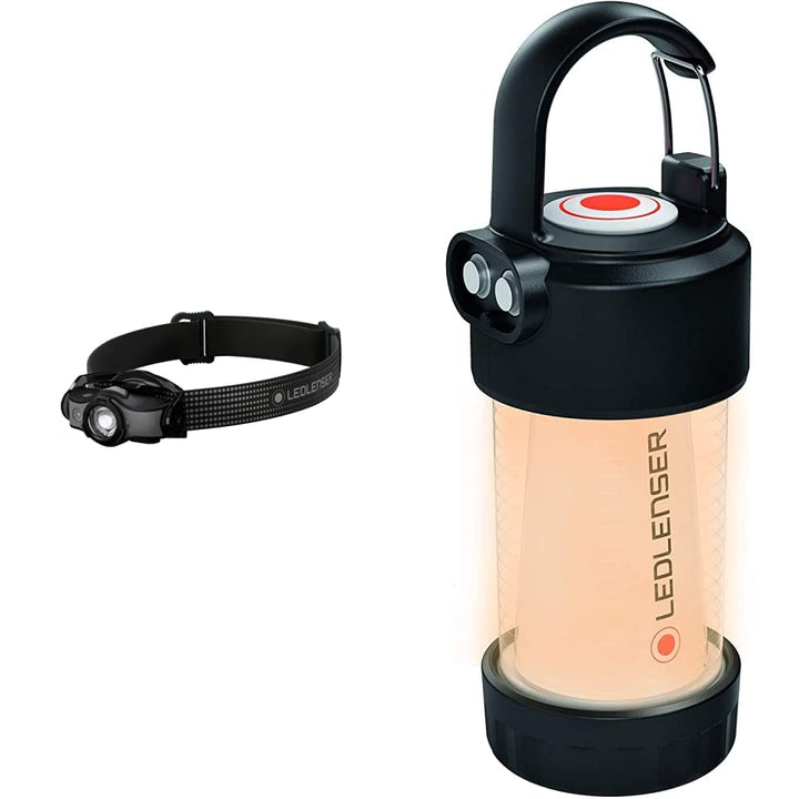 Ledlenser MH5 LED Stirn- und Handlampe in Einem & ML4 Warm Light LED Laterne, aufladbar 14500 Akku,