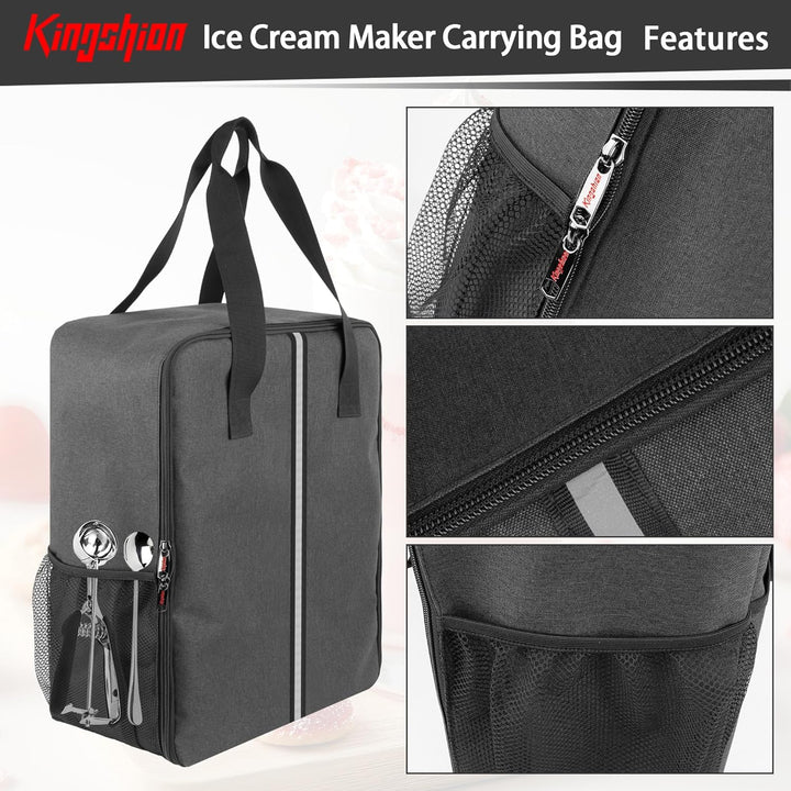 Ice Cream Maker Carrying Bag with Handle, Waterproof Dustproof Storage Bag Compatible with Ninja Cre