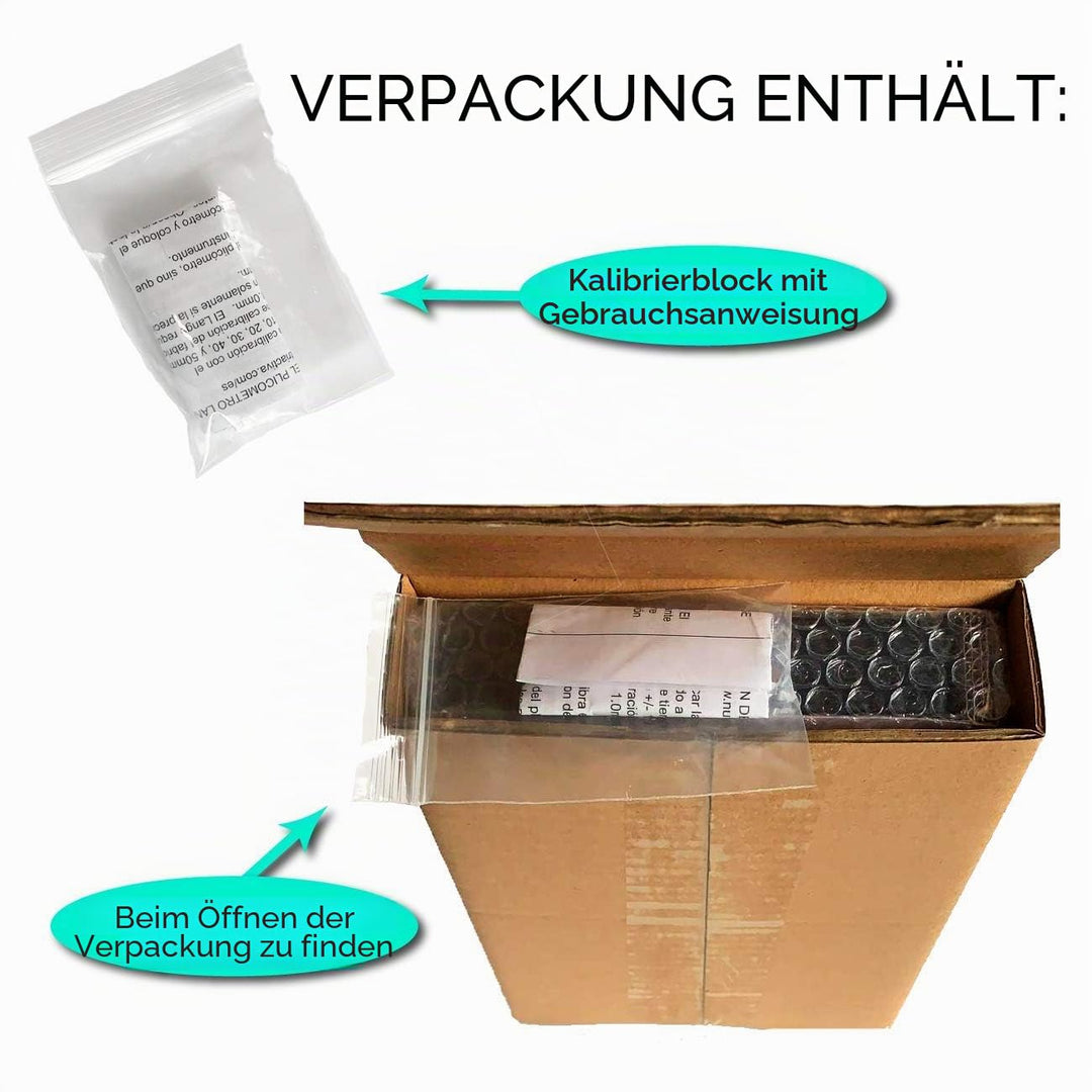 Lange Hautfalten Körperfett Messschieber mit Kalibrierblock