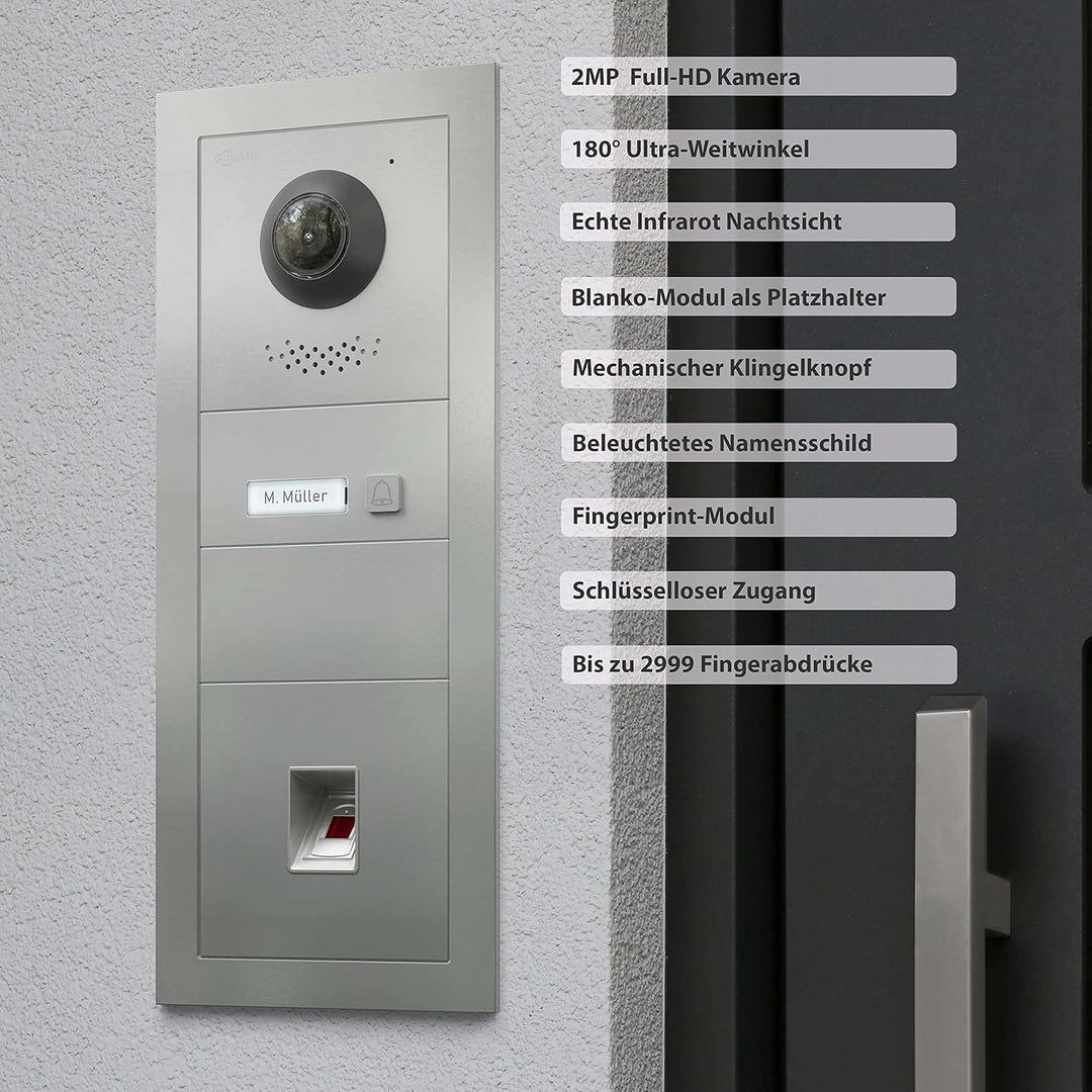 Goliath Hybrid - IP | Full-HD Video Türsprechanlage | App | 1-Fam | 1 x Full-Touchscreen 10" | Alumi