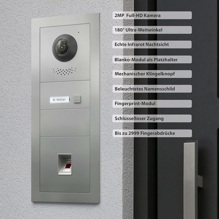 Goliath Hybrid | 2-Draht Bus | Full-HD Video Türsprechanlage | App | 1-Fam | 3 x Full-Touchscreen 7"