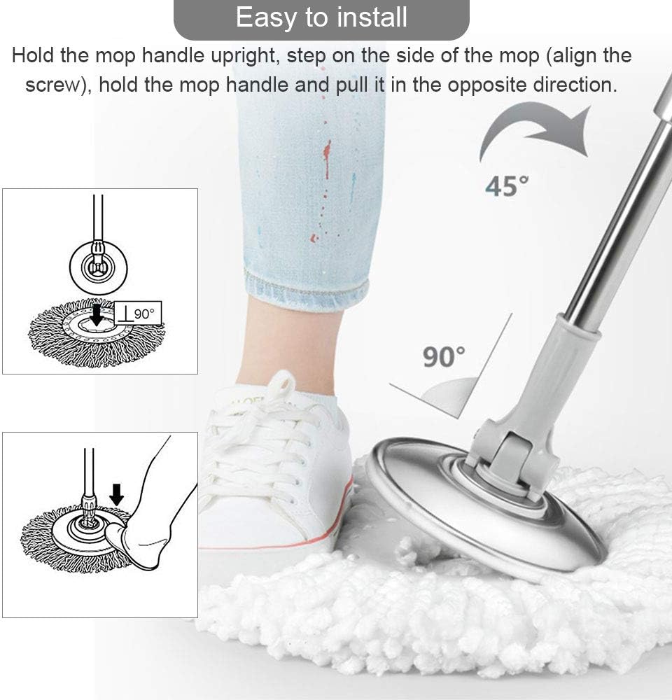 3 Stück Mop Ersatzköpfe Ersatzkopf Disc Mop aus saugfähiger Microfaser, Ersatzmop mit hoher Sauberke