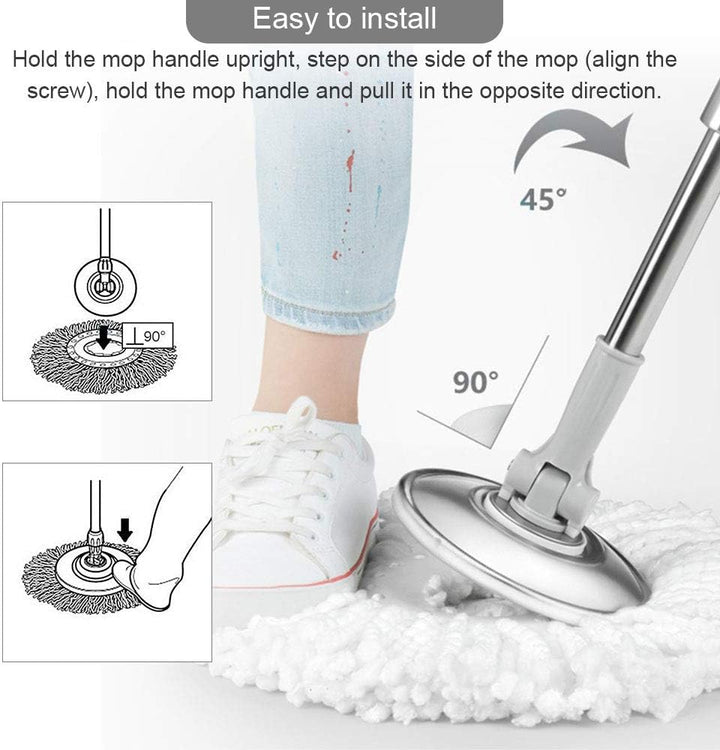 3 Stück Mop Ersatzköpfe Ersatzkopf Disc Mop aus saugfähiger Microfaser, Ersatzmop mit hoher Sauberke
