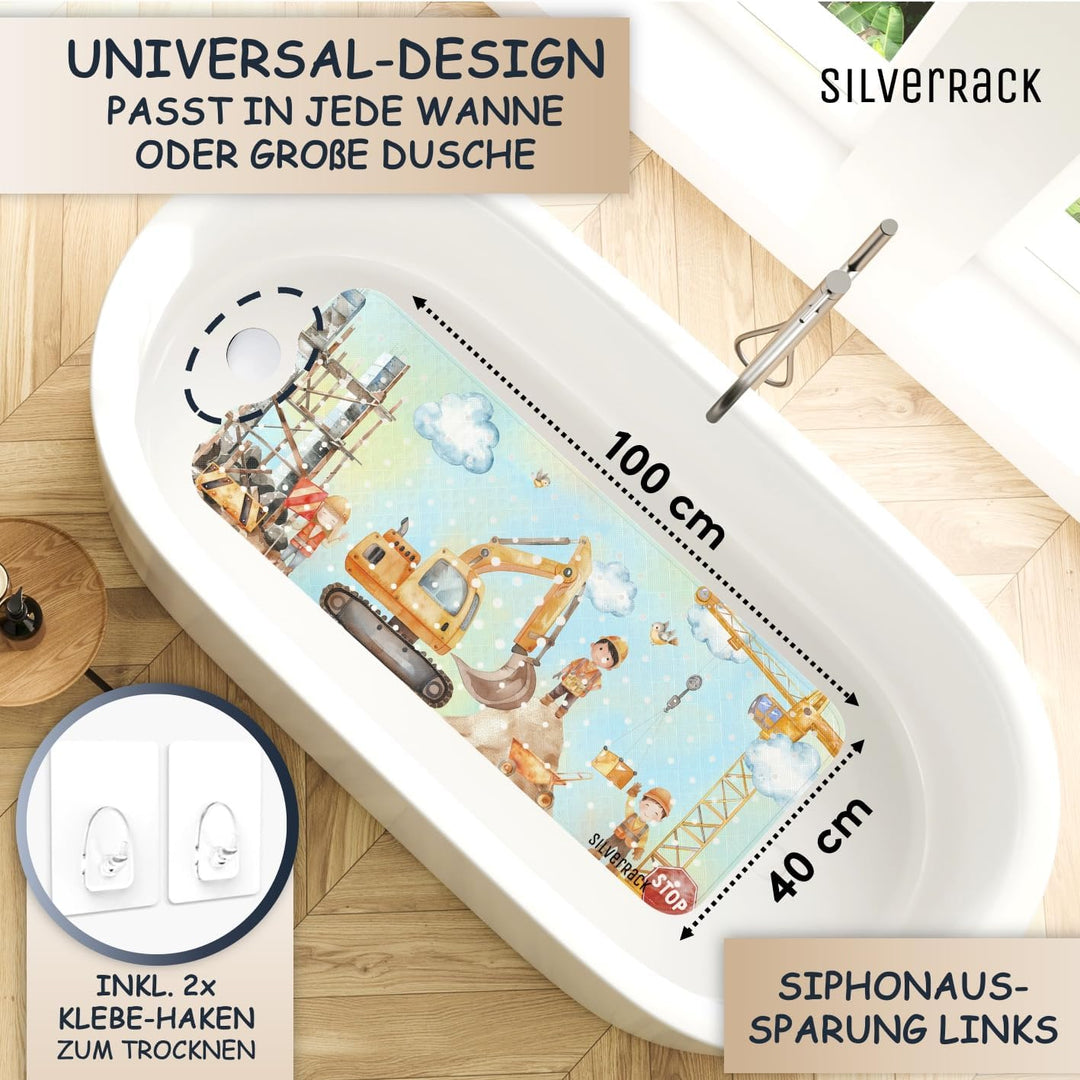 Badewannenmatte Kinder rutschfest [100x40cm] - Antirutschmatte Badewanne BPA frei - Badematte Kinder