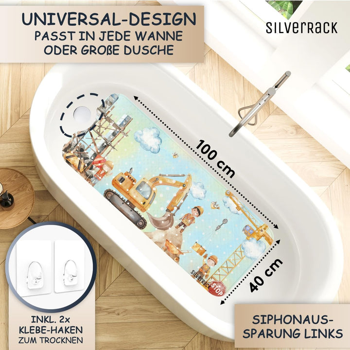 Badewannenmatte Kinder rutschfest [100x40cm] - Antirutschmatte Badewanne BPA frei - Badematte Kinder