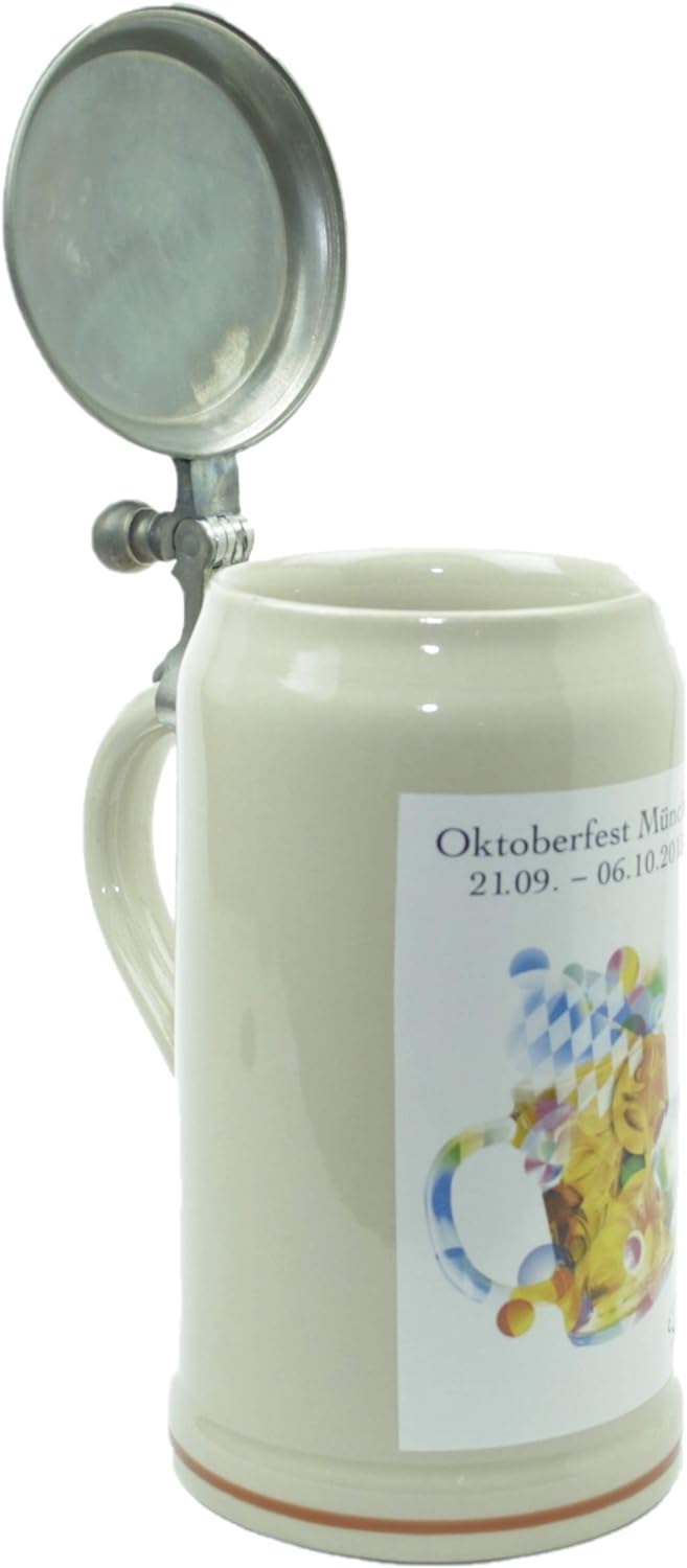 Steinfixx® - Original Oktoberfestkrug 2013 mit Zinndeckel und Zertifikat I Jahrgangskrug I Jahreskru
