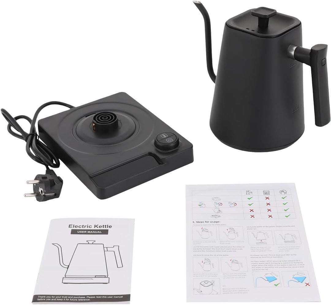 Elektrischer Wasserkocher Schwanenhals mit Temperaturregelung, 1200W, 1L Kapazität, Schnell Kochen,