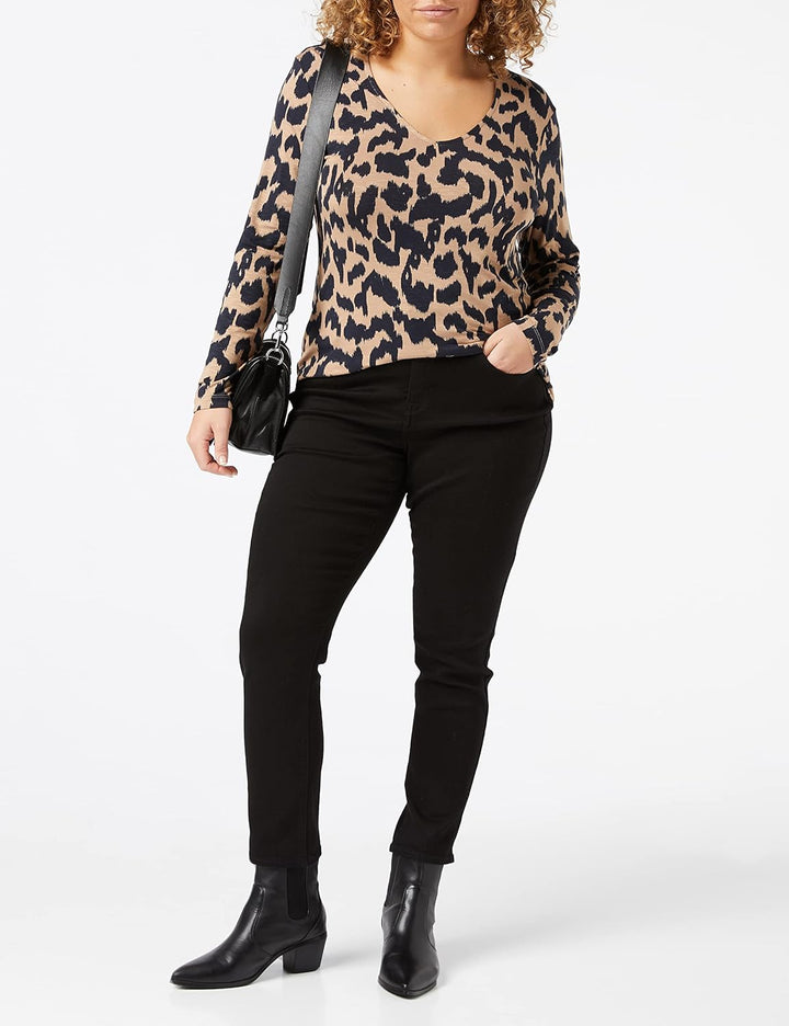 PART TWO Damen Morinepw Ts T-Shirt M Dark Navy Ikat Leo Print, M Dark Navy Ikat Leo Print