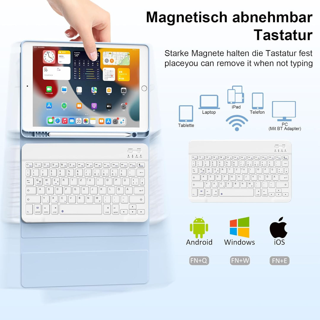 Tastatur Hülle für iPad Air 11 Zoll M3/M2 (2025/2024), iPad Air 5./4. Generation 2022/2020 10,9 Zoll
