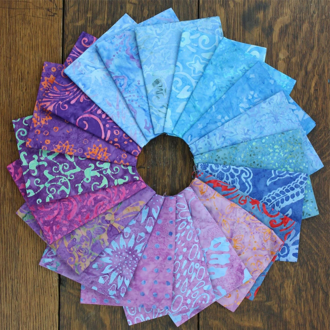 LoudElephant Baumwoll-Batik vorgeschnittene Stoffbündel – Fat Quarter – Lila, Lila