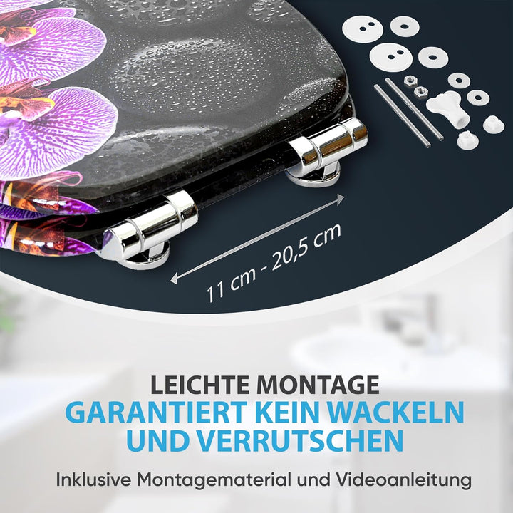 Sanilo WC Sitz mit Absenkautomatik, hochwertiger Toilettendeckel, einfache Montage, stabile Scharnie