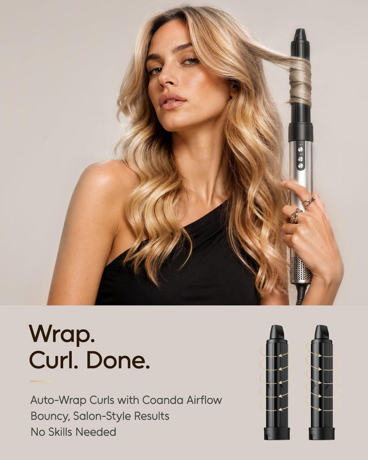 6 in 1 Airstyler, Ionen Föhn, Multifunktionaler Hairstyler, 110000 U/Min, Professioneller Warmluftbü