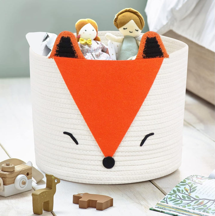 Orange Fox Aufbewahrungskorb – mittelgross, vielseitig einsetzbar für Baby-Windeln, Wäsche, Kinderzi