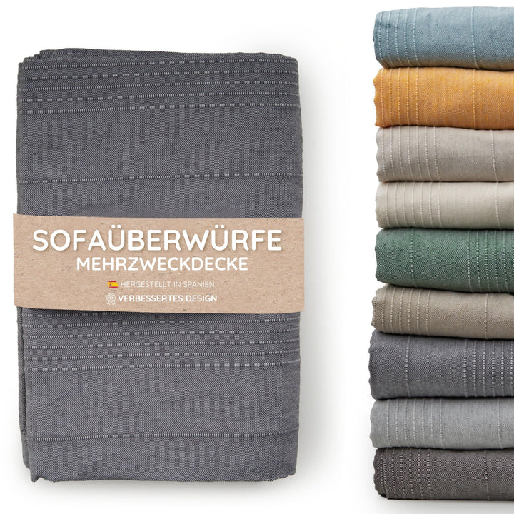Jarapa Home Tagesdecke Baumwolle Wohndecke – Sofadecke Sofaüberwurf Bettüberwurf Überwurfdecke für S