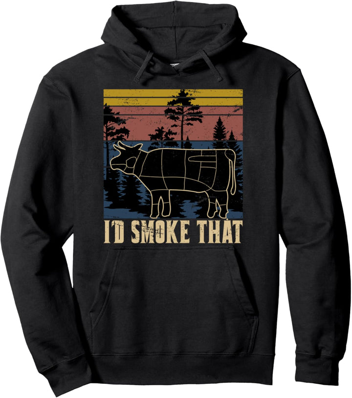 Ich würde das Grillen Rindfleisch Grillmeister Retro Grillen Pullover Hoodie