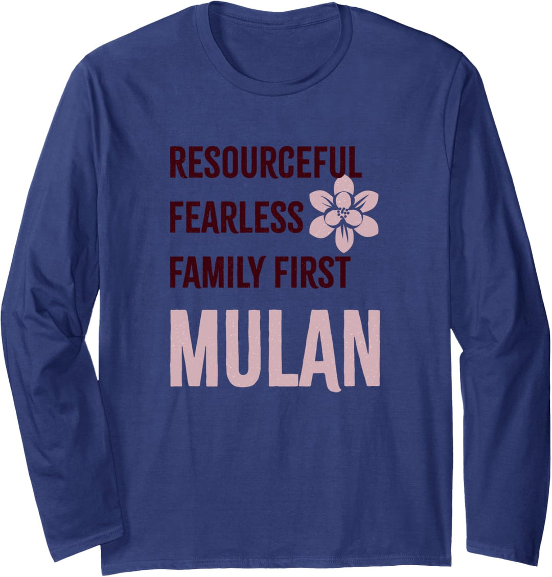 Disney Princess Resourceful Fearless Family First Mulan Langarmshirt