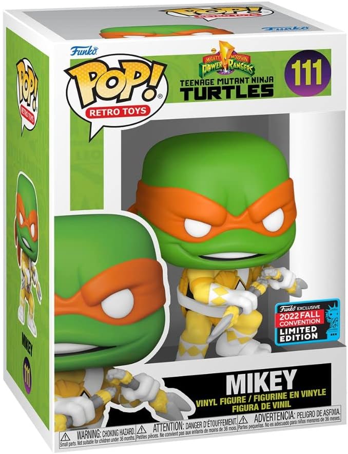 Funko Pop! Retro Toys Mikey as Yellow Ranger Teenage Mutant Ninja Turtles Vinyl Figur (Fall 2022 Sha