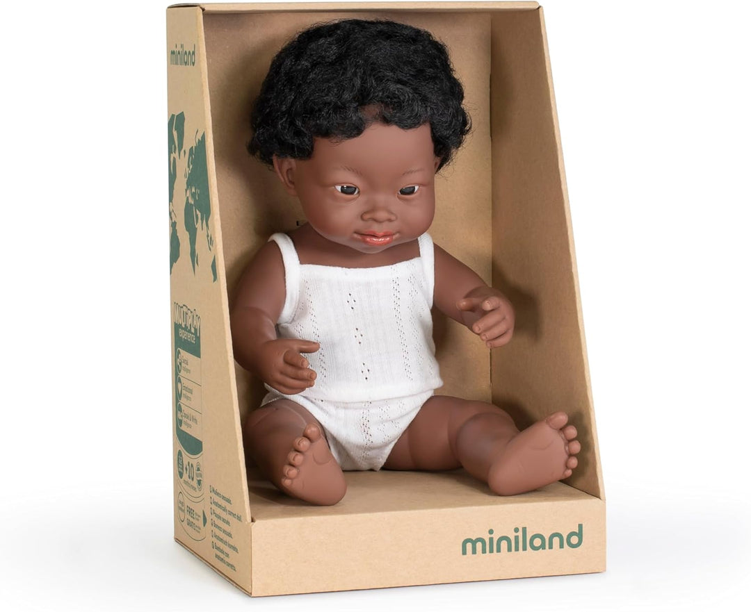 Miniland afrikanischer Junge 38cm mit Down Syndrom, 31175