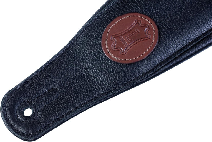 Levy's MSS2-BLK Gitarrengurt Garment Leather Garment Leather Backing Signature Logo Padded 3" - Blac