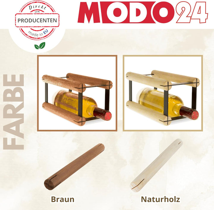 Weinregal aus Metall &amp; Holz für 9 Flaschen, 12,5x92,5x25cm, freistehender Weinständer, Getränkeregal