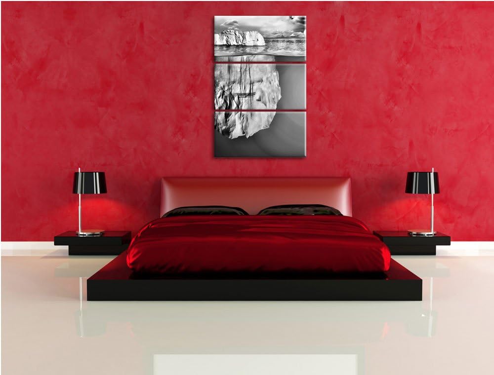 Pixxprint Riesiger Eisberg unter Wasser als Leinwandbild/Grösse: 3 Teilig (120x80) cm/Wandbild/Kunst