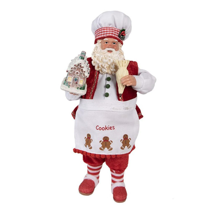 Clayre & Eef Figur Weihnachtsmann 28 cm Rot Textil auf Kunststoff Weihnachtsfigur