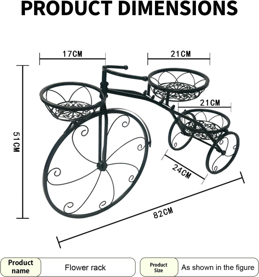 Esenlong Metall Pflanzenständer Fahrrad Retro,Blumenständer mit 3 Körben