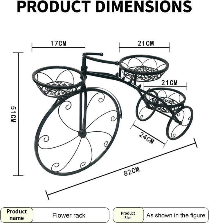 Esenlong Metall Pflanzenständer Fahrrad Retro,Blumenständer mit 3 Körben