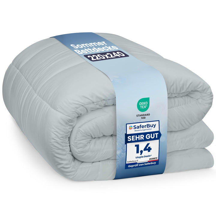 Utopia Bedding Bettdecke 220 x 240 cm, leichte Bettdecke mit Polyesterfüllung für 4 Jahreszeiten, Mi