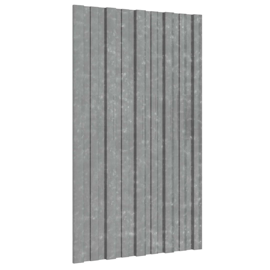 Dachpaneel 12er Set Silber 80 x 45 cm - Verzinkter Stahl Dachelemente für Gartenhaus Schuppen und Un