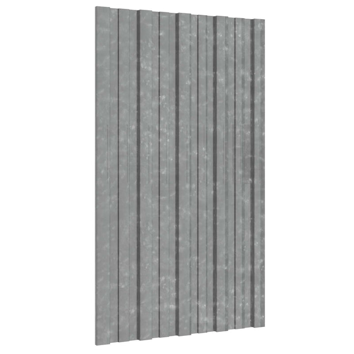 Dachpaneel 12er Set Silber 80 x 45 cm - Verzinkter Stahl Dachelemente für Gartenhaus Schuppen und Un