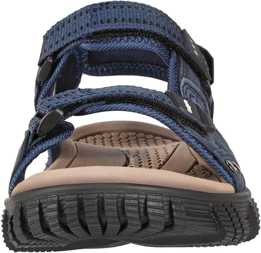 OutPro Herren Wandersandalen Sport Sandalen Wasserdichte Bequeme Ledersandalen Sandale verstellbare