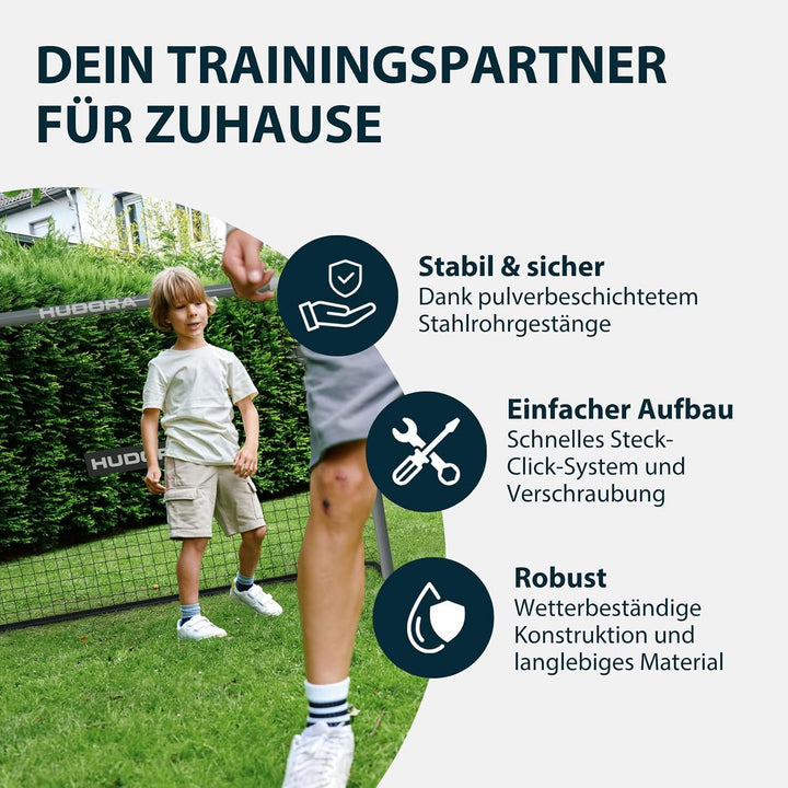 HUDORA Fussballtor RoCo Lite – Kinder Gartentor für Outdoor Training &amp; Freizeit – stabiles Stahl-Tor