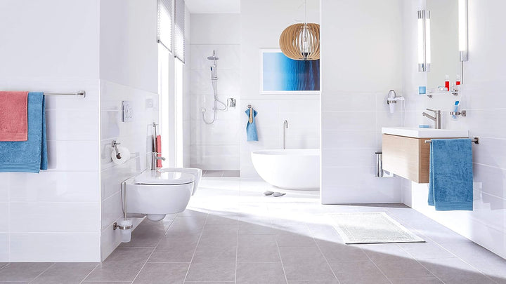 tesa ESTEETIC Ersatzrollenhalter für Toilettenpapier, verchromt - zur Wandbefestigung ohne Bohren, i
