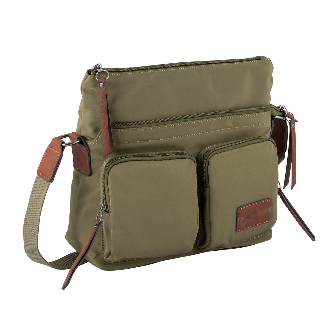 camel active bags Sky Damen Umhängetasche Crossbody Bag Mittelgross Grün Khaki 28,5 x 11,5 x 25,5, K