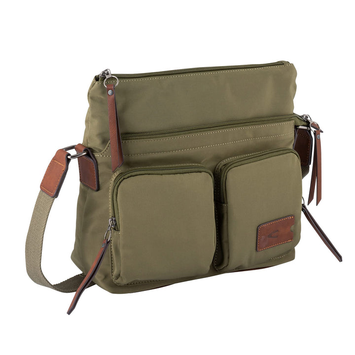camel active bags Sky Damen Umhängetasche Crossbody Bag Mittelgross Grün Khaki 28,5 x 11,5 x 25,5, K