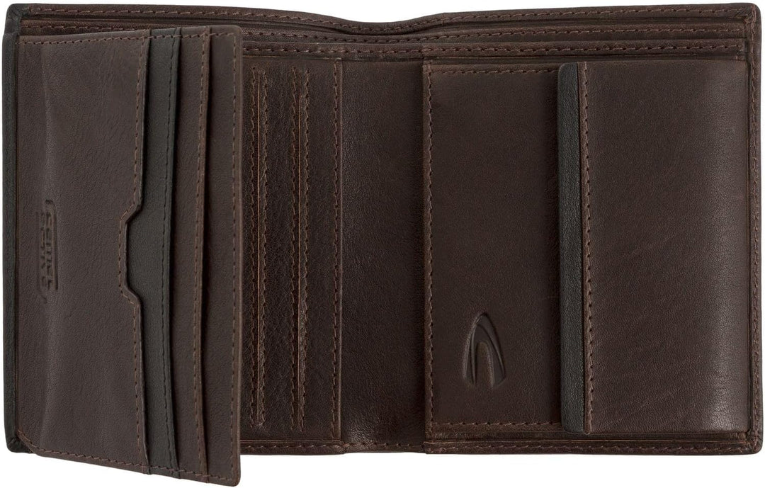 camel active Osaka Herren Geldbörse RFID Klein Querformat Leder, Brown